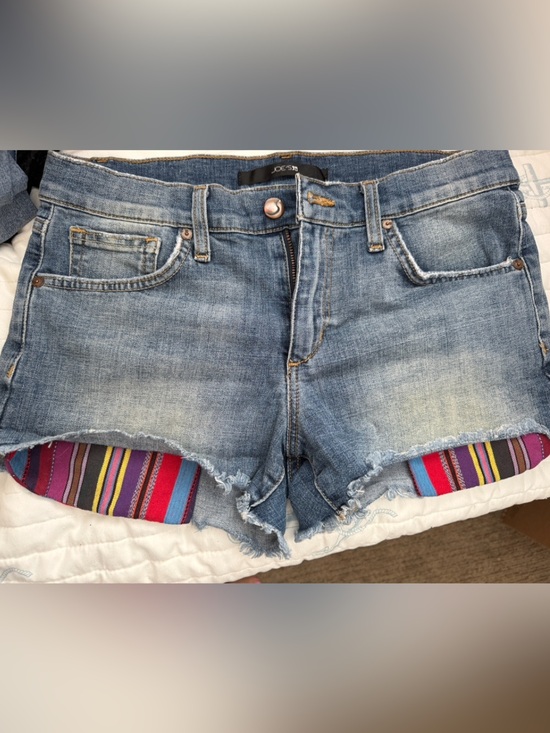 Joe's Jeans Pants - Joe's Jeans Light Blue Denim Cutoff Shorts with Striped Serape Pocket Lining